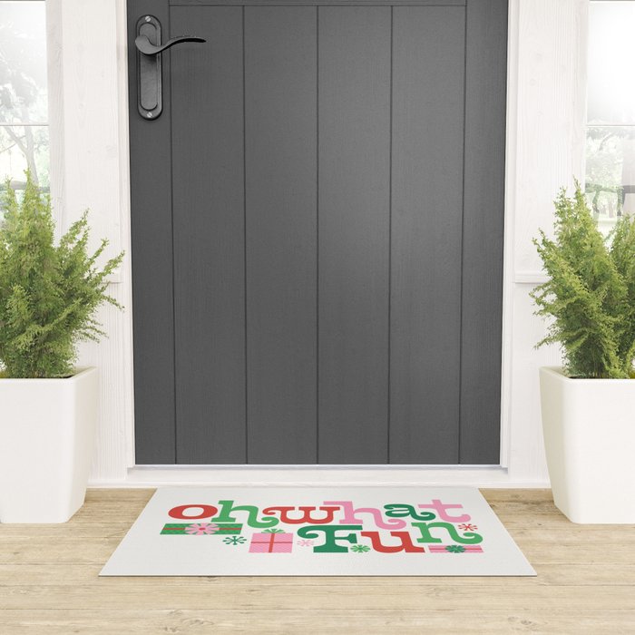 Oh What Fun - Red and Green Welcome Mat Gallery Image 3