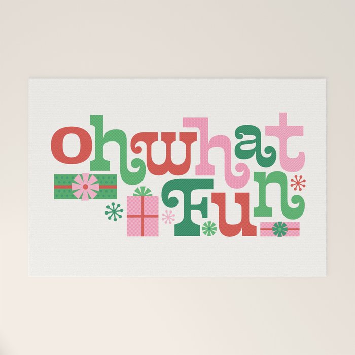 Oh What Fun - Red and Green Welcome Mat Gallery Image 1