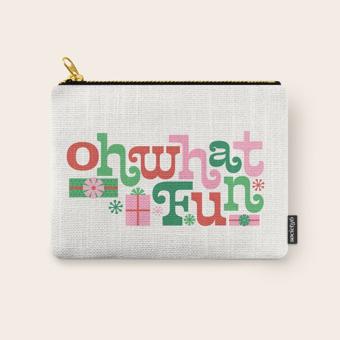 Oh What Fun - Red and Green Carry All Pouch Gallery Image 1