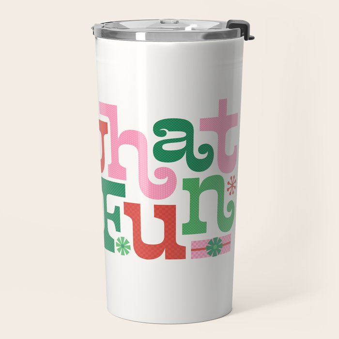 Oh What Fun - Red and Green Travel Mug Gallery Image 2