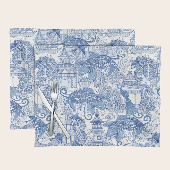 chinoiserie toile blue Placemat Gallery Image 1
