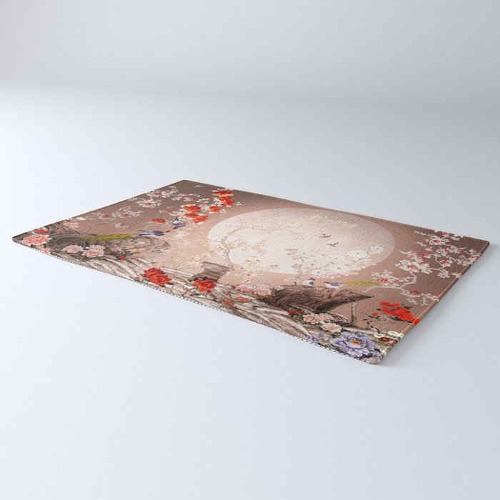 Chinoiserie Moonlight Sakura Garden Rug Gallery Image 3