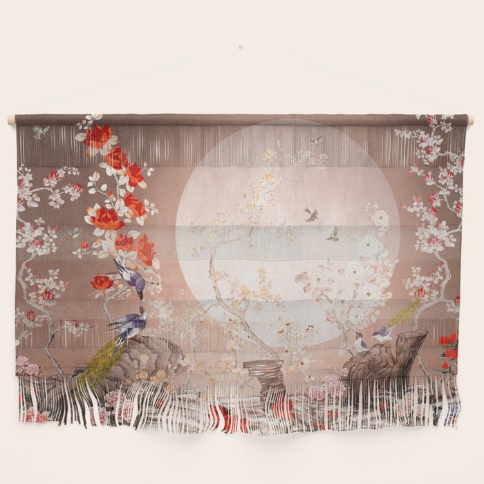 Chinoiserie Moonlight Sakura Garden Wall Hanging Gallery Image 1