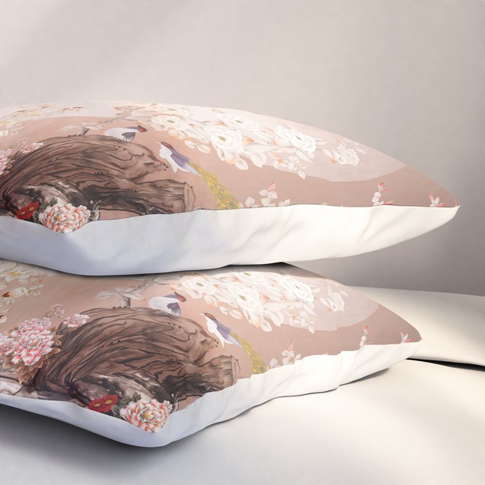 Chinoiserie Moonlight Sakura Garden Pillow Sham Gallery Image 3