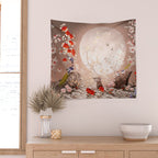 Chinoiserie Moonlight Sakura Garden Wall Tapestry Gallery Image 2