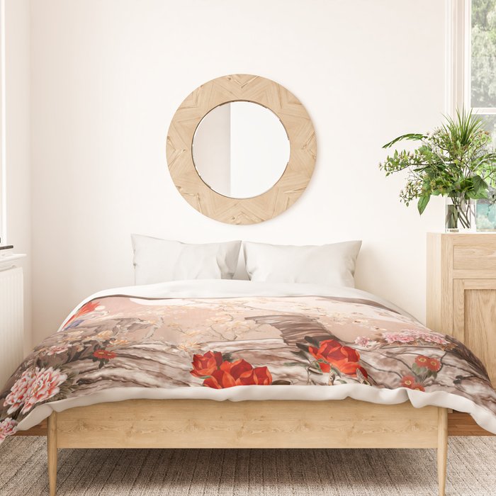 Chinoiserie Moonlight Sakura Garden Duvet Cover Gallery Image 3