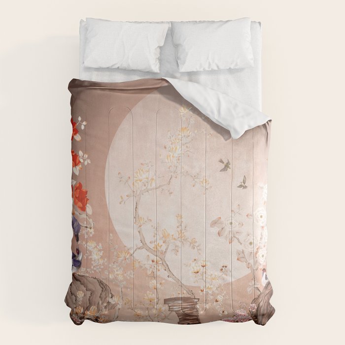 Chinoiserie Moonlight Sakura Garden Comforter Gallery Image 6