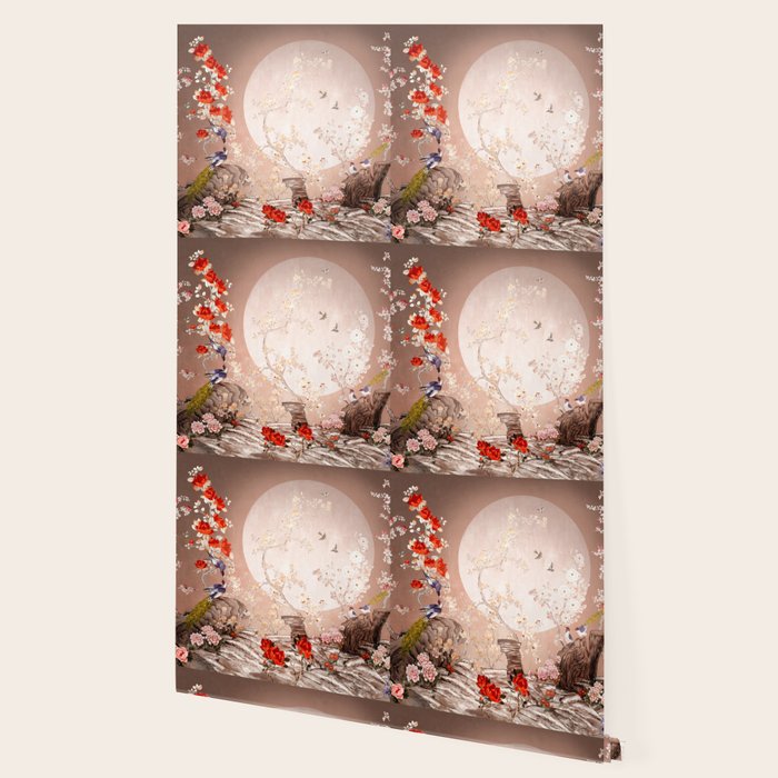 Chinoiserie Moonlight Sakura Garden Wallpaper Gallery Image 2