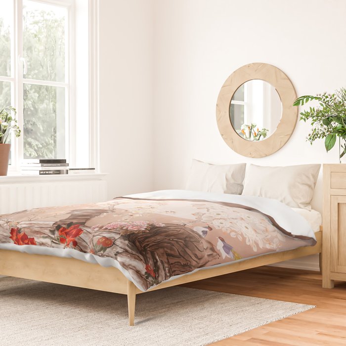 Chinoiserie Moonlight Sakura Garden Duvet Cover Gallery Image 2