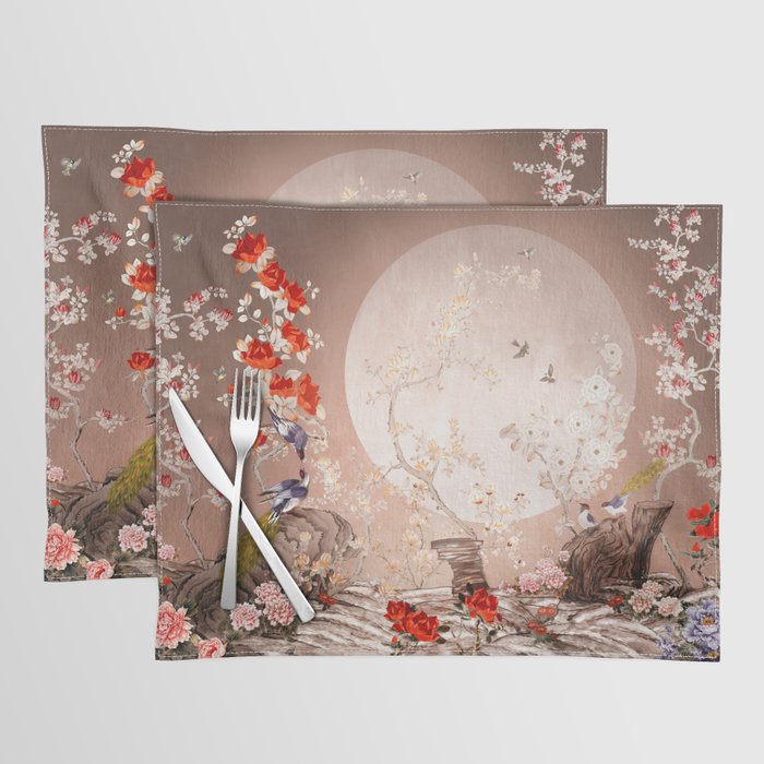 Chinoiserie Moonlight Sakura Garden Placemat Gallery Image 1