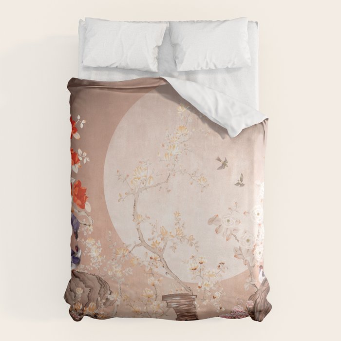Chinoiserie Moonlight Sakura Garden Duvet Cover Gallery Image 1