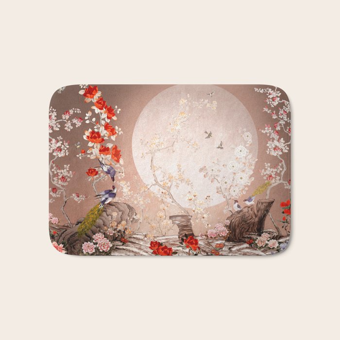 Chinoiserie Moonlight Sakura Garden Bath Mat Gallery Image 1