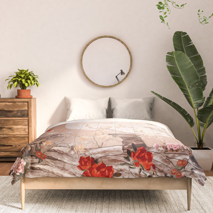 Chinoiserie Moonlight Sakura Garden Comforter Gallery Image 3