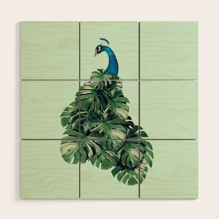 MONSTERA BIRD Wood Wall Art Gallery Image 1