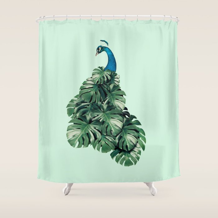 MONSTERA BIRD Shower Curtain Gallery Image 1