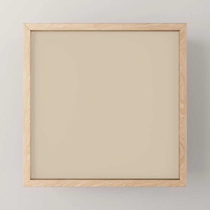 Mushroom Beige Solid Colour Mini Art Print Gallery Image 1