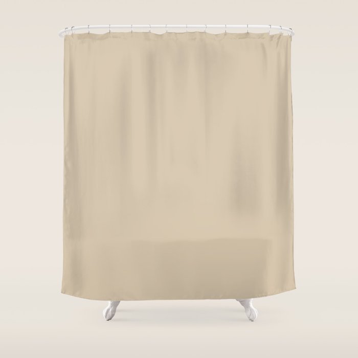 Mushroom Beige Solid Colour Shower Curtain Gallery Image 1