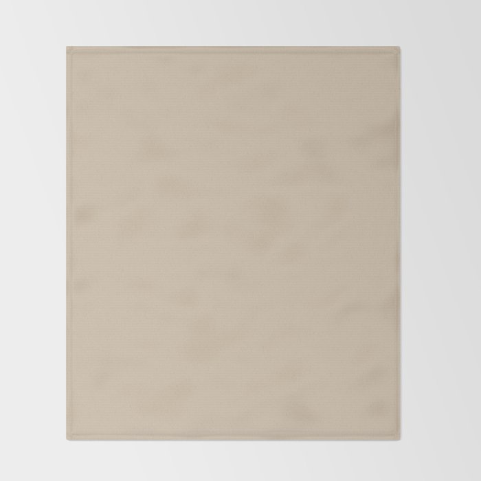 Mushroom Beige Solid Colour Throw Blanket Gallery Image 2
