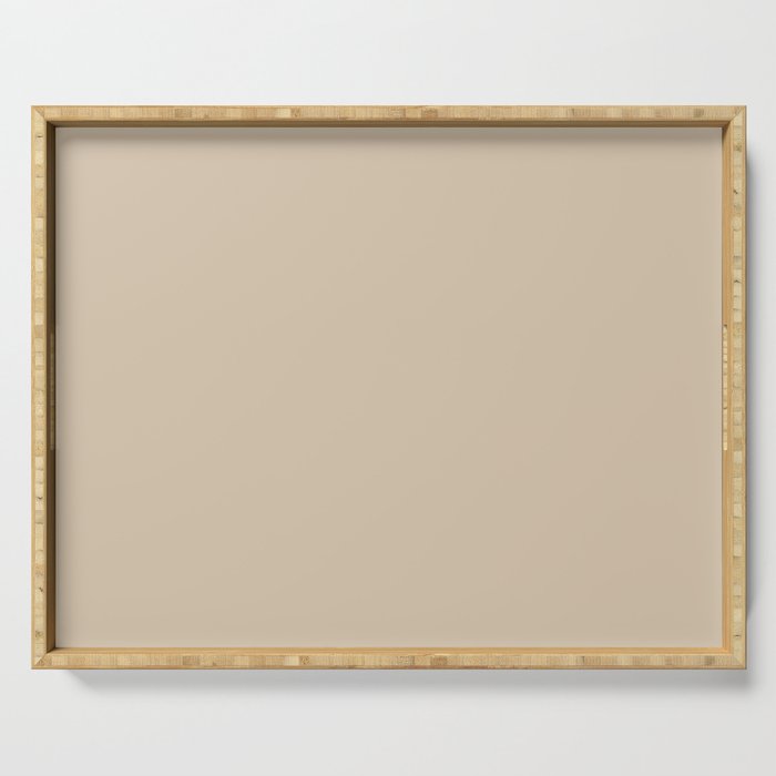 Mushroom Beige Solid Colour Serving Tray Gallery Image 1