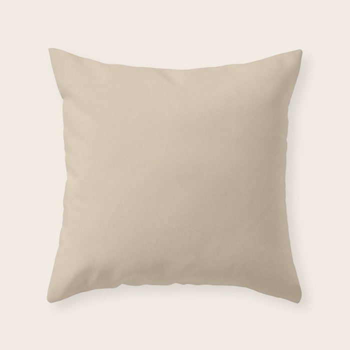 Mushroom Beige Solid Colour Throw Pillow Gallery Image 6