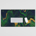Rhapsody in Blue and Green and Gold Desk Mat Gallery Image 1