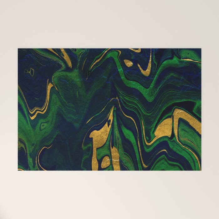 Rhapsody in Blue and Green and Gold Welcome Mat Gallery Image 1
