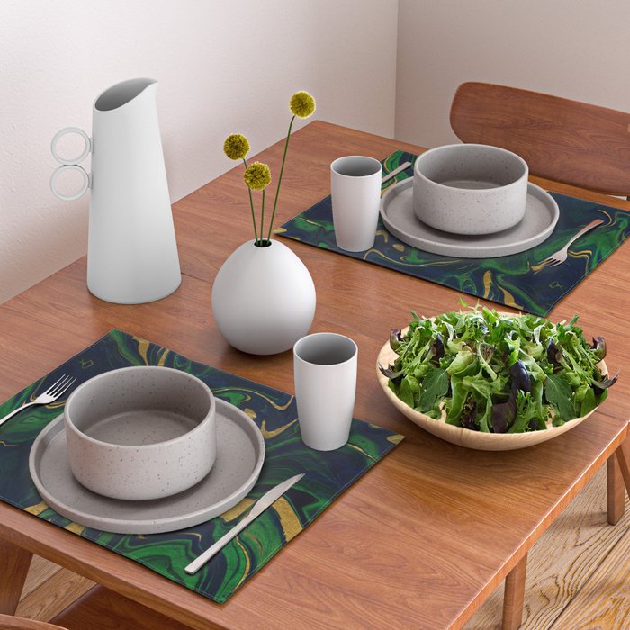 Rhapsody in Blue and Green and Gold Placemat Gallery Image 2