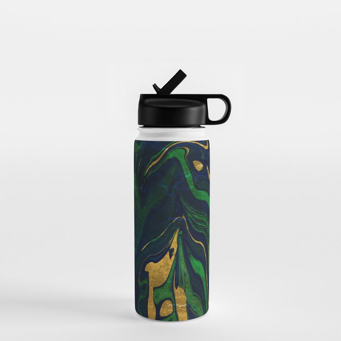 Rhapsody in Blue and Green and Gold Water Bottle Gallery Image 1