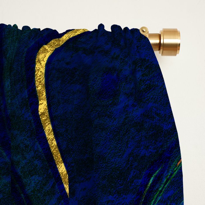Rhapsody in Blue and Green and Gold Window Curtain Gallery Image 2