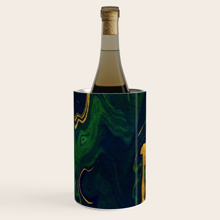 Rhapsody in Blue and Green and Gold Wine Chiller Gallery Image 2
