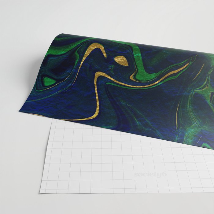 Rhapsody in Blue and Green and Gold Wrapping Paper Gallery Image 2