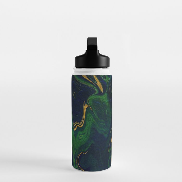 Rhapsody in Blue and Green and Gold Water Bottle Gallery Image 3