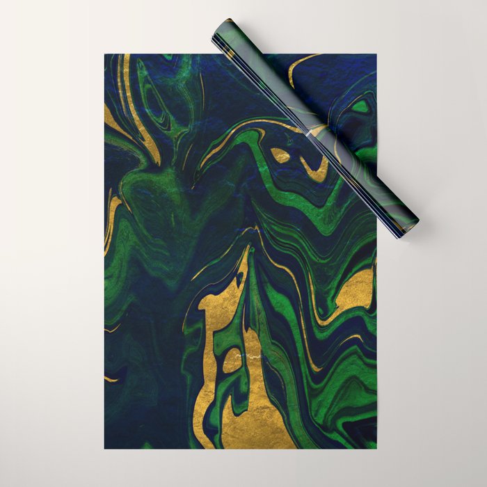 Rhapsody in Blue and Green and Gold Wrapping Paper Gallery Image 1