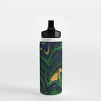 Rhapsody in Blue and Green and Gold Water Bottle Gallery Image 2