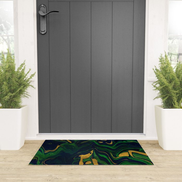 Rhapsody in Blue and Green and Gold Welcome Mat Gallery Image 3