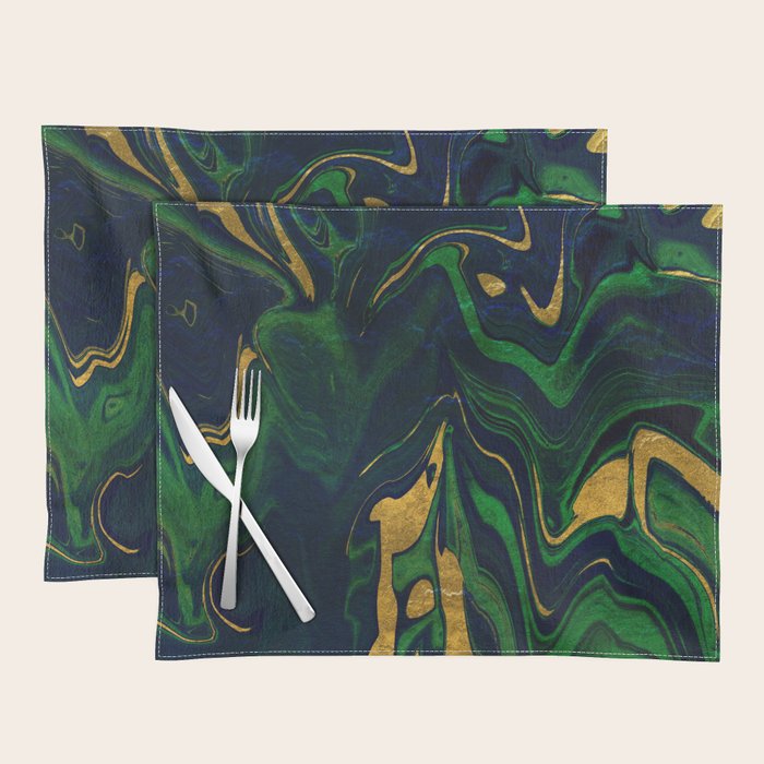 Rhapsody in Blue and Green and Gold Placemat Gallery Image 1