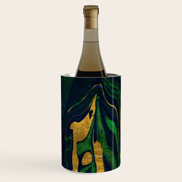 Rhapsody in Blue and Green and Gold Wine Chiller Gallery Image 1
