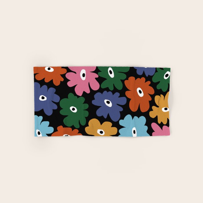 Retro blooming night  Bath Towel Gallery Image 1