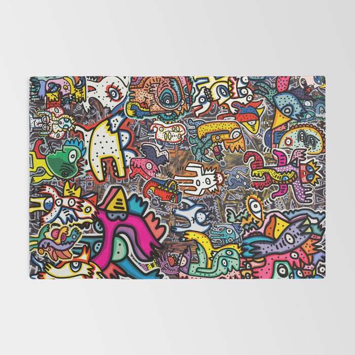 Stickers Attack Street Art Graffiti Rug Gallery Image 2