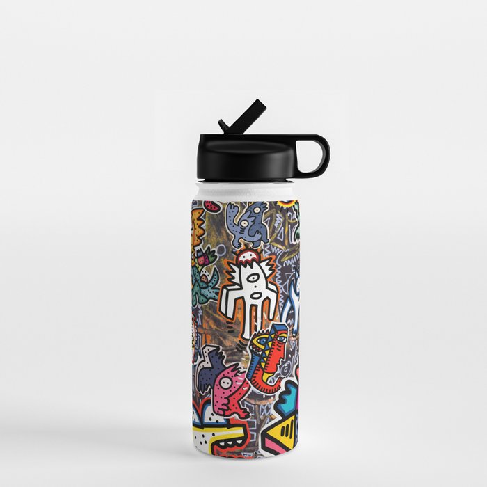 Stickers Attack Street Art Graffiti Water Bottle Gallery Image 1