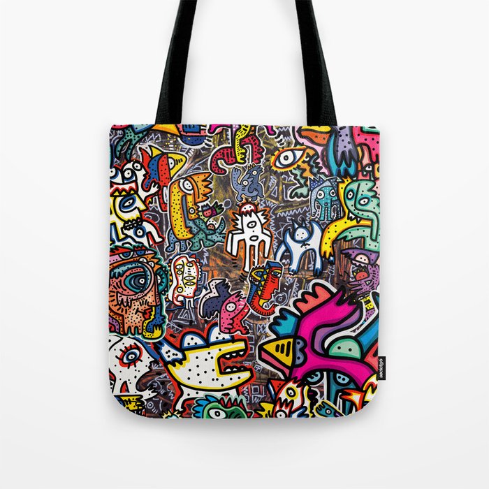 Stickers Attack Street Art Graffiti Tote Bag Gallery Image 1