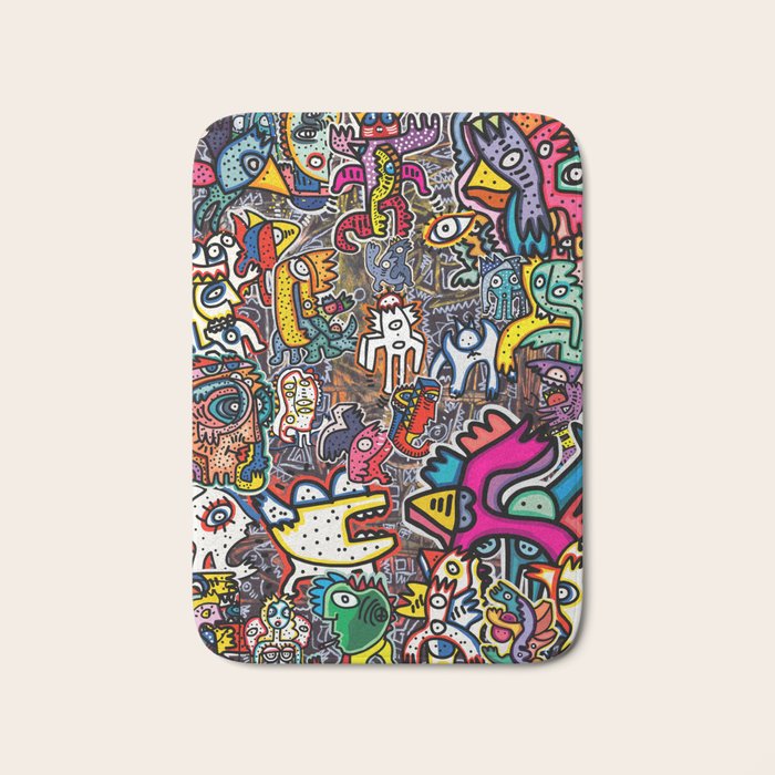 Stickers Attack Street Art Graffiti Bath Mat Gallery Image 1