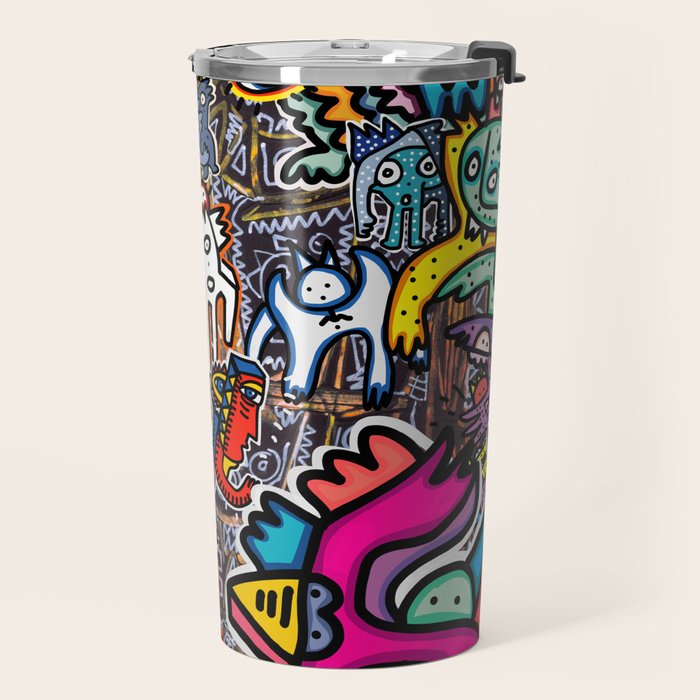 Stickers Attack Street Art Graffiti Travel Mug Gallery Image 2