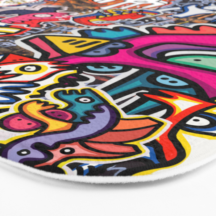 Stickers Attack Street Art Graffiti Bath Mat Gallery Image 3