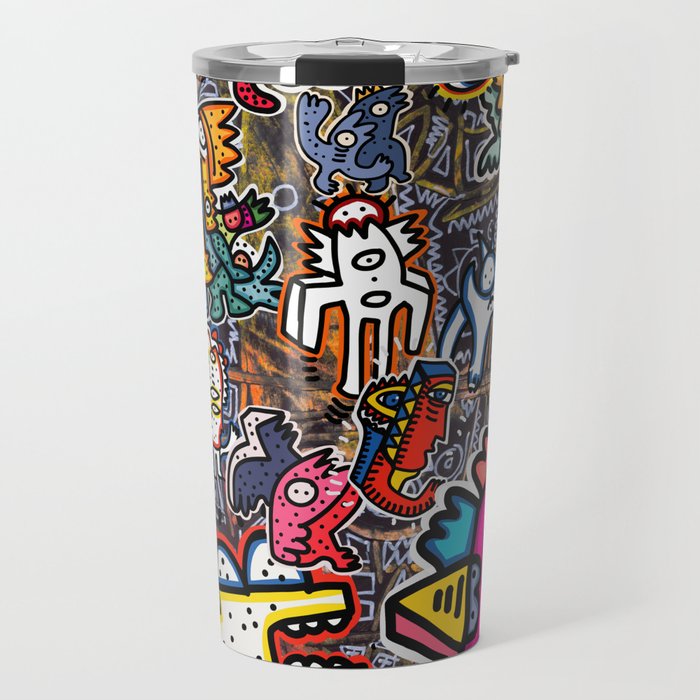 Stickers Attack Street Art Graffiti Travel Mug Gallery Image 1