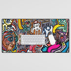 Stickers Attack Street Art Graffiti Desk Mat Gallery Image 1