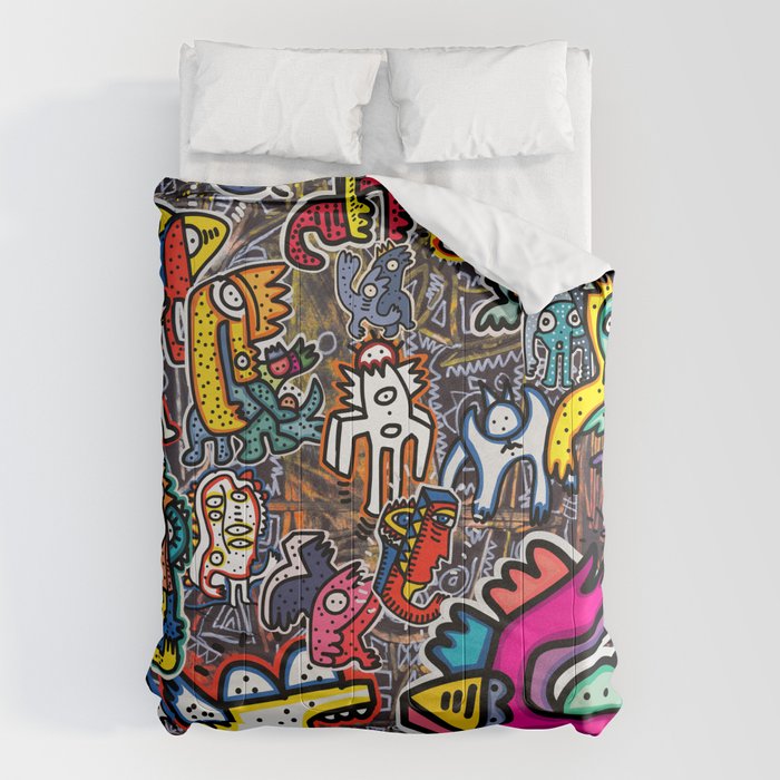 Stickers Attack Street Art Graffiti Comforter Gallery Image 6