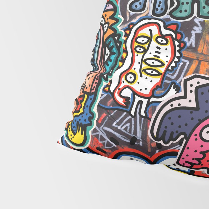 Stickers Attack Street Art Graffiti Pillow Sham Gallery Image 4