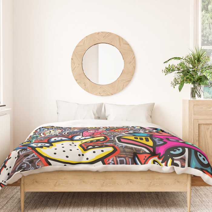 Stickers Attack Street Art Graffiti Duvet Cover Gallery Image 3