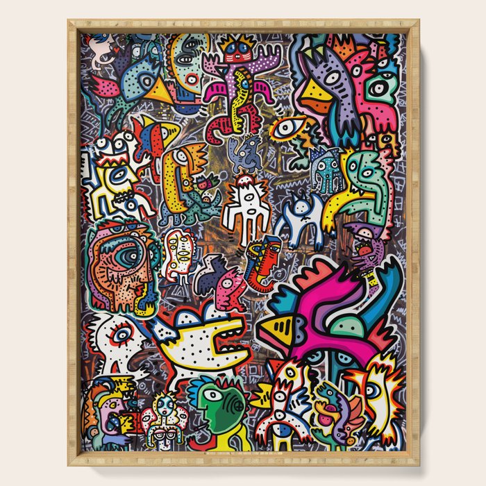 Stickers Attack Street Art Graffiti Serving Tray Gallery Image 1